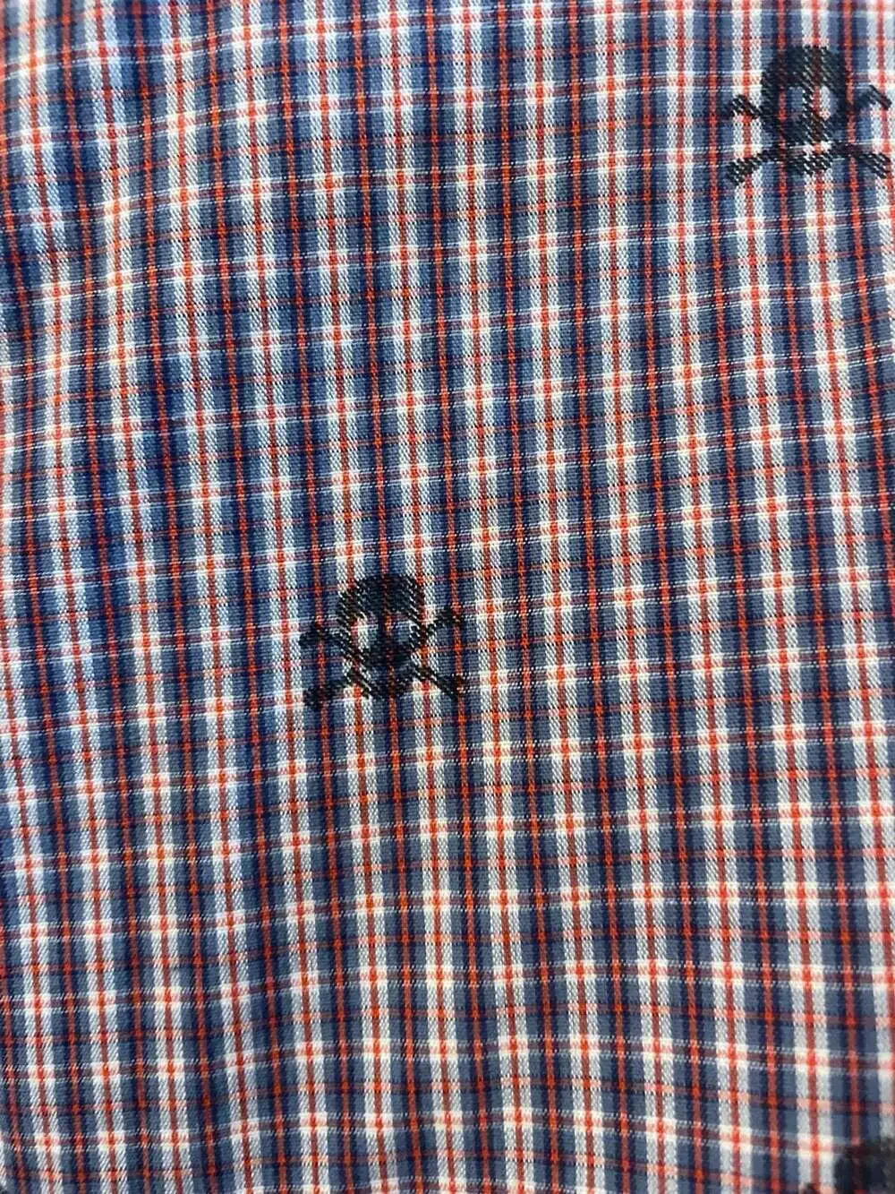 GapKids NWT Boys XXL 14-16 Skull Gingham Long Sleeve Button Down Shirt